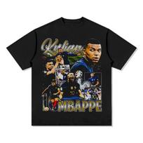 Kylian Mbappe marškinėliai Futbolas Unisex Dydžio Medvilniniai Trumpomis Rankovėmis Rungtynių Akcentas Spausdinimas Žvaigždė Puolėjas Laisvalaikio Apranga Marškinėliai M black