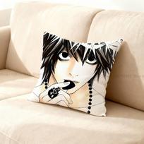 L-Lawliet D-Death Note Pagalvės užvalkalas Sofos Dekorui Automobilio Biuro Kambario Spausdinta Pagalvės Užvalkalo Dekoracijos ir Apsauga 12x12Inch