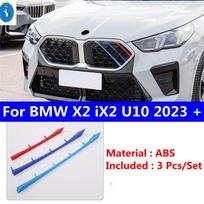 Automobilio priekinio variklio dangčio aliuminio grotelių lipduko apdailos juostelės dangtelis BMW X2 iX2 U10 2024 2025 priedams