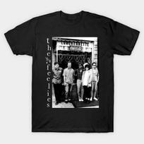 Men Black Print T-shirt The Feelies No-Cut Transfer Paper Print Cotton Tshirt L juoda