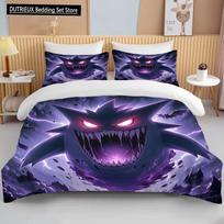 Pokemon Gengar Spausdinta Patalynės Kolekcija Animacinis Anime Antklodės Užvalkalas Antklodė Pagalvės Užvalkalas Berniukams Mergaitėms Vaikams Suaugusiems Patalynės Kolekcija Prabangi EU single(135x200cm)