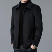 Men's Casual Lapel Woolen Jacket - Autumn/Winter Collection XXXXL juoda