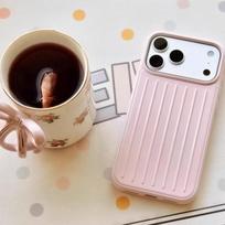 Aukščiausios klasės verslo aliuminio lydinys DĖL RIMOWA lagamino DĖL IPhone 17 Pro Max 16 15 14 Metalinė ledo jutimo galinė plokštelė Švelnus prisilietimas 3D banguotas raštas iPhone 14 Pro auksas