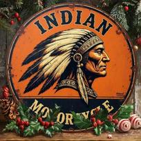 Vintažinis Indian Motorcycle Metalinis Ženklas Retro Sienų Dekoras Lauko/Vidaus Orų Sąlygoms Atsparus Aliuminio Menas 20x20
