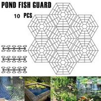 10 Pcs Hexagonal Pond Guard Net Protector Floating Protective Net with Connecting Hook for Water Garden Aquarium