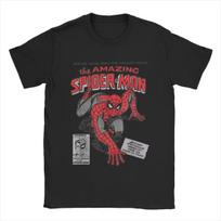 Žmogus-voras Spiderman Filmo Retro Komiksų Vyriški Marškinėliai Kūrybiški Marškinėliai Apvalia Kaklo Marškinėliai 100% Medvilnė Gimtadienio Dovana Viršutiniai Drabužiai(1) S juoda