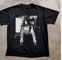 NAUJAS RETAS ACDC Bon Scott Klasikinis trumpomis rankovėmis Juodas Visų dydžių Marškinėliai Dovanai Unisex Marškinėliai S