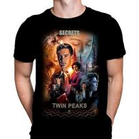 Secrets Twin Peaks Mens T-Shirt Drama TV Show Print, Black Cotton T-Shirt, Movie Poster Tee S juoda