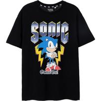 Sonic The Hedgehog Juodi vyriški trumpomis rankovėmis marškinėliai _ Žaidimo dizainas _ Autentiška Sonic dovanų atributika S juoda