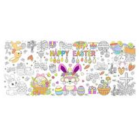 DIY Easter Giant Coloring Poster Cartoon Bunny Art Craft Jumbo Coloring Banner Gift Doodle Easter Tablecloth Family Classroom