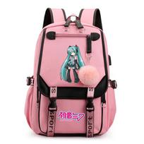 Anime Hatsune Miku Spausdintas Kuprinė Mokyklinė Kuprinė Paaugliui Studentui Mergaitei Berniukui Bookbag Didelės Talpos Vandeniui Atsparus Kelioninis Krepšys Dovana Kuprinė