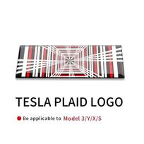 Automobilio lipdukas 2025 Karštas languotas Tesla Model 3 Y S X Galinė etiketė Bagažinė 3D logotipas Cinko lydinio transporto priemonės etiketės Emblemos PLAIDINIS ženklelis Kūrybingas