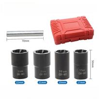5Pcs Damaged Nut Extractor Set Durable Broken Bolt and Nut Remover 17/19/21/22mm Screw Extractor Socket Wheel Nut Removal Tool mėlyna