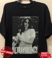 Lana Del Rey Ultraviolence Juodi marškinėliai S-3XL Unisex marškinėliai S