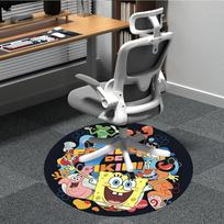 1pc Spongebob Office Round Area Rug, Under Office Chairs Bedroom Living Room Home Decor  a1022240 80cm by 80cm