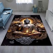 Budos Kilimas, Budizmo Plotiniai Kilimai Miegamajam Svetainei Prieškambariui, Budos Statulos Raštas Meditacijos Grindų Kilimėlis Neslystantis Jogos Kilimas 40x60cm 16x24 inch