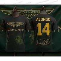 2026 Aston Martin Marškinėliai Lenktynių komanda Fernando Alonso Nr. 14 Marškinėliai Ispanijos lenktynininkų komanda Lenktynių kostiumas Greitai džiūstantis Regbio T-shirt S