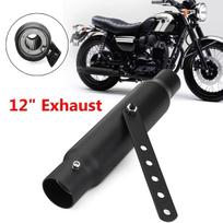 Retro tinklelio žuvies uodegos duslintuvas Harley, Triumph, Scrambler, Moto Guzzi black
