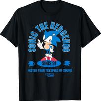 Sonic The Hedgehog Since 91 Faster Than Speed Of Sound Logo T-Shirt S įvairiaspalvis