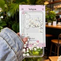 Estetiškas rožinės magnolijos gėlės dėklas telefonui Samsung Galaxy S25 S24 S23 S22 S21 S20 FE Plus Ultra, skaidrus silikoninis dangtelis Galaxy S25+