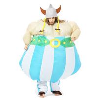 Vikingų jūreivio plėšiko pripučiamas kostiumas 150-190cm raudona