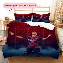 Football player Neymar Pattern Bedding Home Decoration Birthday Gift (1 * duvet cover + 2 * pillowcase, without core) 135x200cm