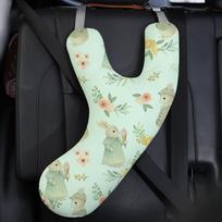 Vaikų automobilinės kėdutės kaklo pagalvėlė Y formos saugos diržo reguliuojamas peties paminkštinimas mielas dizainas ilgos kelionės traukiniu lėktuvu poliesteris 1 pakuotė