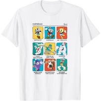 Cuphead Main Characters Colorful Vintage Boxed Up Poster T-Shirt S balta