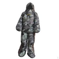 Adult Full Body Wearable Sleeping Bag with zips and Off for Outdoor M gray