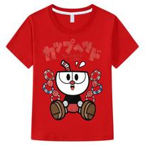 Cuphead T-shirt Kawaii Boys Girls Kids Clothing Short Sleeves Sports Fashion Streetwear Manga/Comic Tees 2T