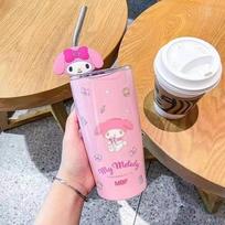 600ML Sanrio termosinis puodelis kawaii hello Kitty kuromi melody studentams vaikams dovana anime animacinis mielas nešiojamas šiaudelis didelės talpos 600ML