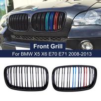 Pora M spalvos dvigubų grotelių radiatoriams BMW X5 E70 2007-2013 X6 E71 E72 2008-2014 Lenktyninės grotelės Automobilio aksesuarai