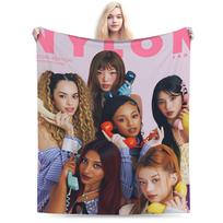 Katseye Kpop Muzikinis pliušinis pledas Vaikams Suaugusiems Flanelinis lovatiesės užtiesalas Sofai Kėdei Super šiltas Kokybiškas lovatiesės užtiesalas Gimtadienio dovana 30x40in