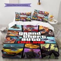GTA raštų patalynės komplektas (antklodė ir užvalkalai) Namų dekoracija Dovana (1 * užvalkalas antklodei + 2 * užvalkalai pagalvėms, be užpildo) 135x200cm