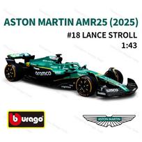 Bburago 1:43 2025 Aston Martin AMR25 F1 Formulės Automobilio Metalinis Modelis Kolekcionuojamas Modelis Lenktynių Žaislai