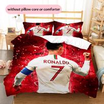 Futbolo Ronaldo rašto patalynė Namų dekoracija Gimtadienio dovana (1 * užvalkalas antklodei + 2 * užvalkalai pagalvėms, be užpildo) 135x200cm