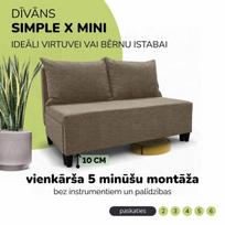 Dvivietis išskleidžiamas sofos Simple X Mini, Podrez, smėlio spalvos