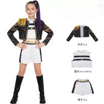 3 vnt. Kpop kostiumas Rumi dainininkės šokio suknelė 3D spaudinys Mergaičių Helovino Kalėdų kostiumai Cosplay Puošnūs scenos pasirodymų drabužiai 110