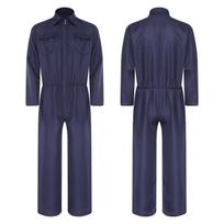 Unisex kombinezonas su priekiniu užtrauktuku S-3XL, darbo kombinezonas su krūtinės kišenėmis, skirtas darbui, Helovynui ir Cosplay M tamsiai mėlyna spalva