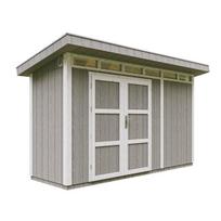 Premium kokybės sodo namelis Timbela M902A, 239 x 161 x 412 cm, su dažų rinkiniu Tundra Grey