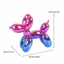 Balloon Dog – moderni interjero skulptūra, Balloon Dog – moderni interjero skulptūra, rožinė–mėlyna blizgi (chrominė) spalva