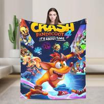 Crashs Bandicoots Blanket Quality Warm  Throw Blanket Autumn Kids Adult Home Decor Graphic Bedspread 76x102cm