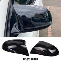 For BMW X5 F15 X6 F16 Suitable Rearview mirror 2014-2018 Horn type rearview mirror shell replaceable reversing mirror cover Glossy Black-1