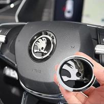 42mm Automobilio Vairo Rato Centras Emblemos Lipdukai Skoda Octavia VRS Rapid Kodiaq Fabia Karoq Superb Kami Priedams