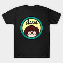 Men Black Print T-shirt Daria Logo No-Cut Transfer Paper Print Cotton Tshirt M juoda