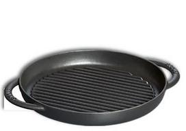 STAUB apvali ketaus kepsninė su dviem rankenomis 40511-521-0 - juoda 30 cm, juoda