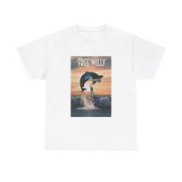 Free Willy marškinėliai Retro filmo plakatas 90-ųjų Vaikams Vintage Unisex Sunkaus medvilnės marškinėliai Unisex marškinėliai L