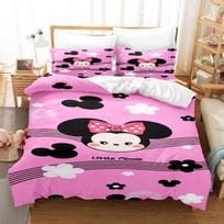 Mickey Minnie Antklodės užvalkalų rinkinys Lovos patalynė Antklodžių rinkiniai Karališko dydžio 3D Vaikų patalynės rinkinys EU Single(135*200cm)3pcs