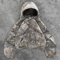 Cross American Leaf Camo Retro Zip-Up Street Hoodie 2XL
