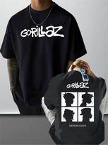 Gorillaz Letter Print 100 Cotton Trendy Men Woment Tshirt Summer Autumn Daily Outdoor Sports Casual Loose Street Short Sleeve S